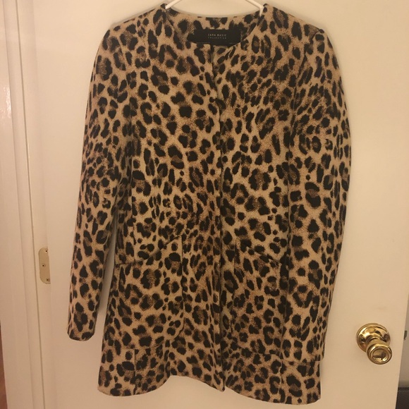 Zara leopard cheetah print coat xs - Picture 1 of 8